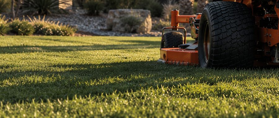 Thick, evenly cut St. Augustine lawn after turf recovery